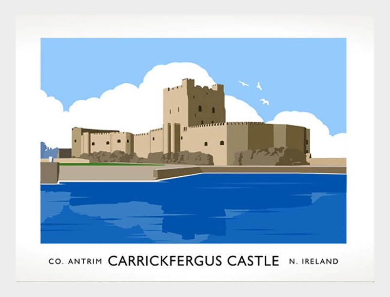 Co Antrim - Carrickfergus Castle Frame White 70x50