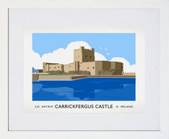 Co Antrim - Carrickfergus Castle Frame White 40x30 With Mount