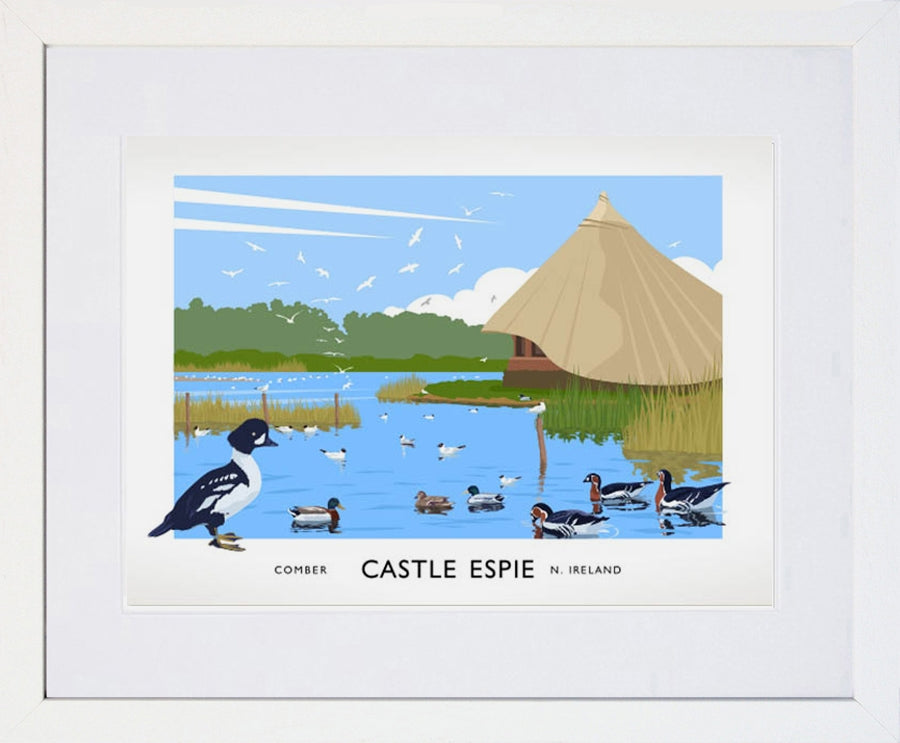 Co Down - Castle Espie Frame White 40x30 With Mount