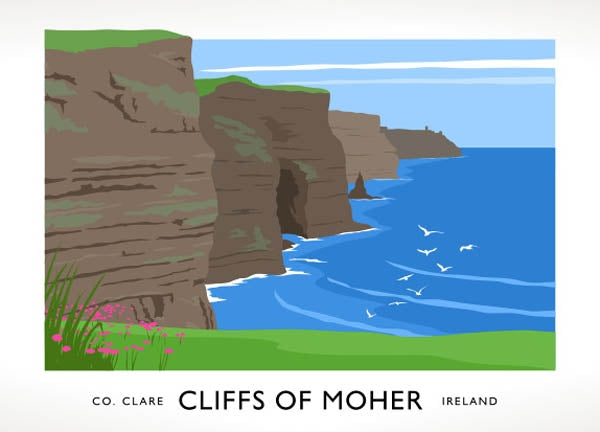 Co Clare - Cliffs of Moher Unframed 40x30