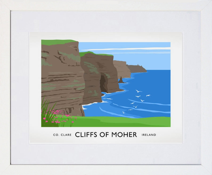 Co Clare - Cliffs of Moher Frame White 40x30 With Mount