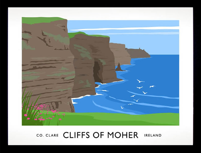Co Clare - Cliffs of Moher Frame Black 70x50