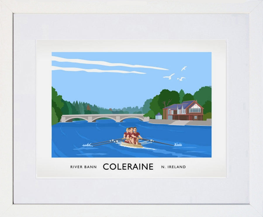 Co Derry - Coleraine Frame White 40x30 With Mount