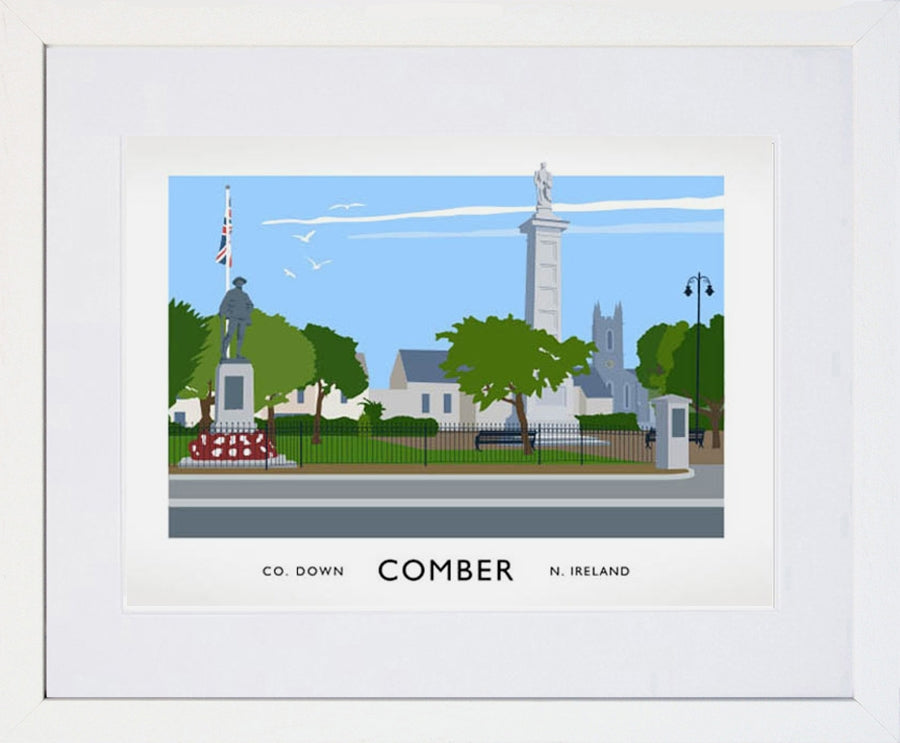 Co Down - Comber Frame White 40x30 With Mount