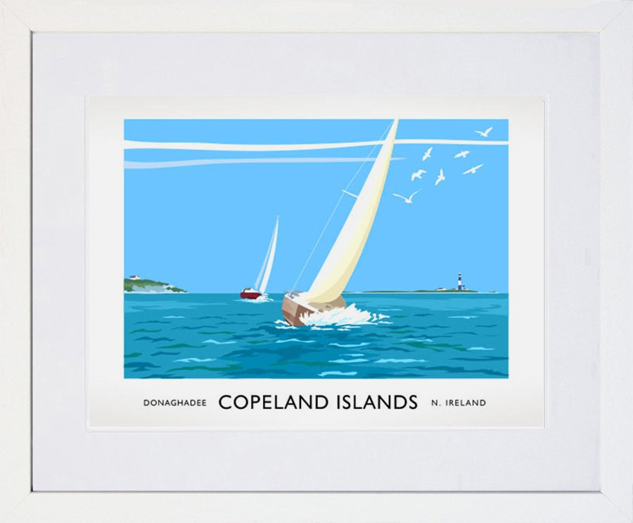 Co Down - Copeland Islands Frame White 40x30 With Mount