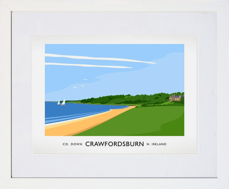 Co Down - Crawfordsburn Frame White 40x30 With Mount