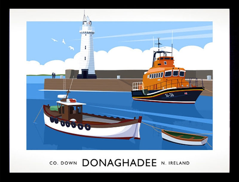 Co Down - Donaghadee Harbour Frame Black 40x30 No Mount