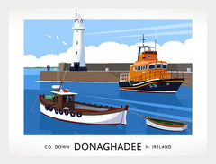 Co Down - Donaghadee Harbour Frame White 70x50