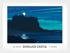 Co Antrim - Dunluce Castle Aurora Frame White 70x50