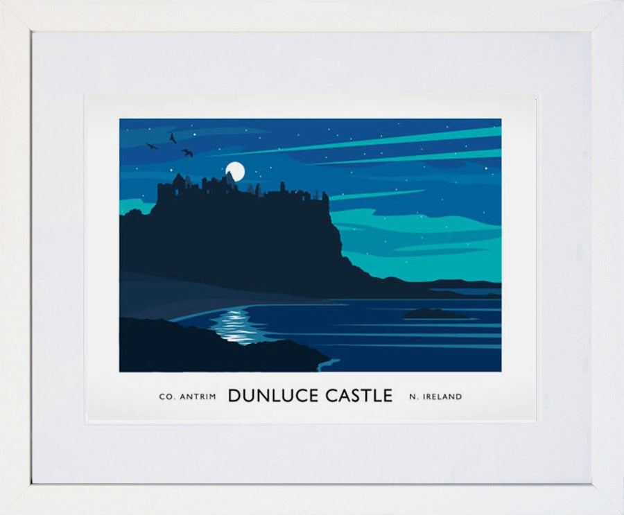 Co Antrim - Dunluce Castle Aurora Frame White 40x30 With Mount