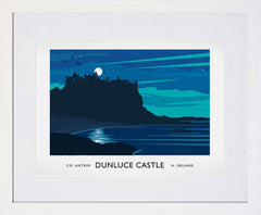 Co Antrim - Dunluce Castle Aurora Frame White 40x30 With Mount