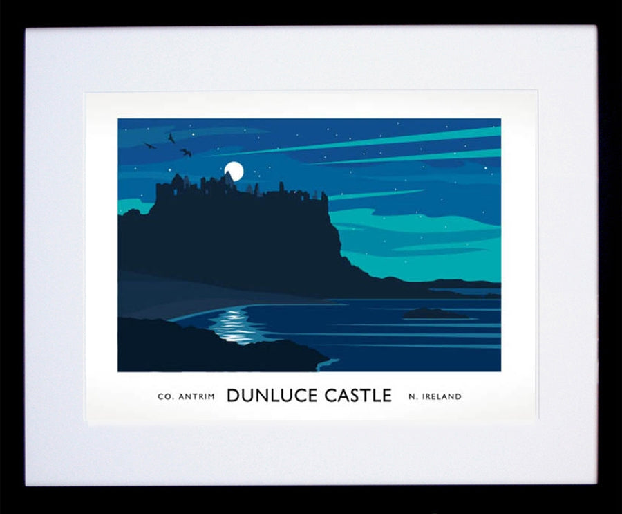 Co Antrim - Dunluce Castle Aurora Frame Black 40x30 withmount