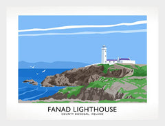 Co Donegal - Fanad Lighthouse Frame White 70x50