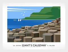 Co Antrim - Giant's Causeway Frame White 70x50