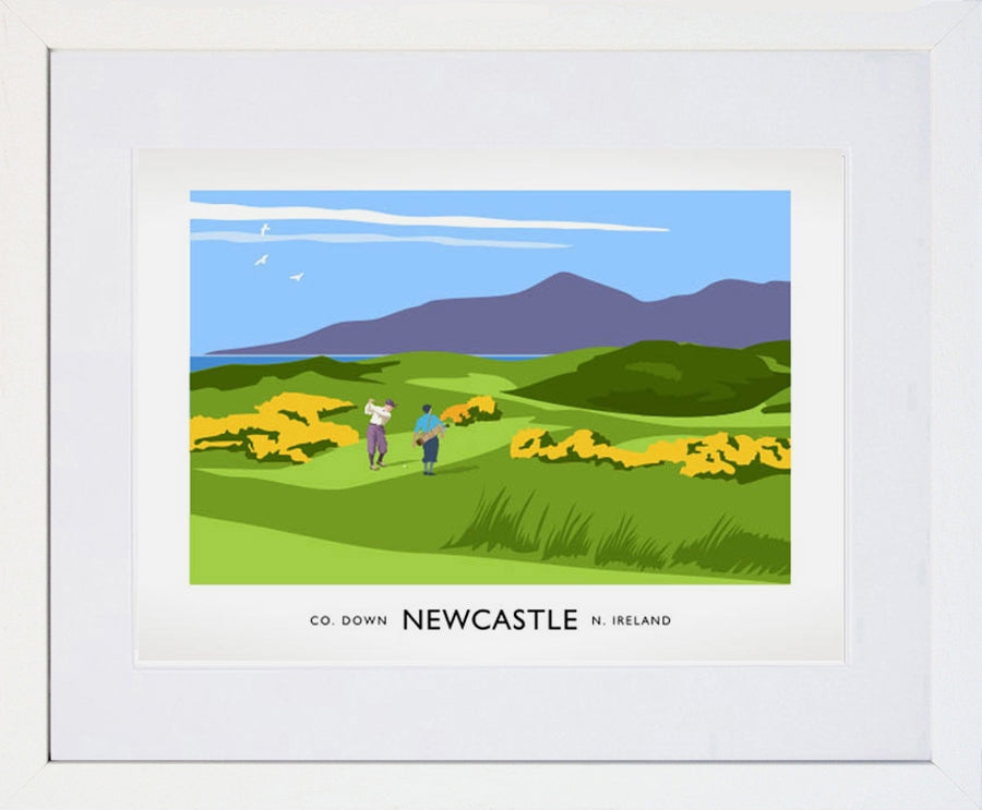 Sport - Golf at Royal County Down Frame White 40x30 With Mount