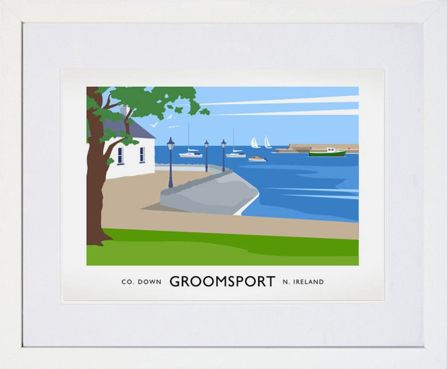 Co Down - Groomsport Frame White 40x30 With Mount