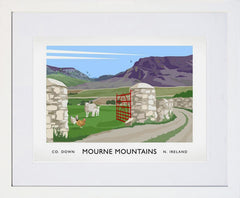 Co Down - Mourne Mountains  Frame White 40x30 With Mount