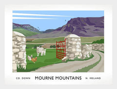 Co Down - Mourne Mountains  Frame White 40x30 No Mount