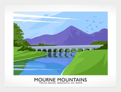 Co Down - Mourne Mountains Twelve Arches Frame White 70x50