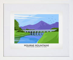 Co Down - Mourne Mountains Twelve Arches Frame White 40x30 With Mount