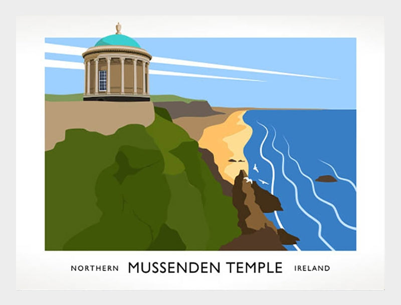 Co Derry - Mussenden Temple Frame White 40x30 No Mount