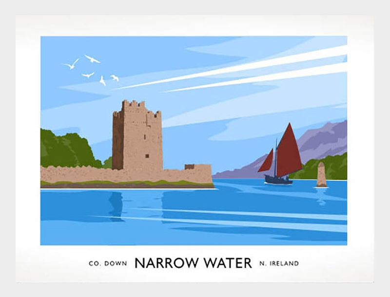 Co Down - Narrow Water Frame White 40x30 No Mount
