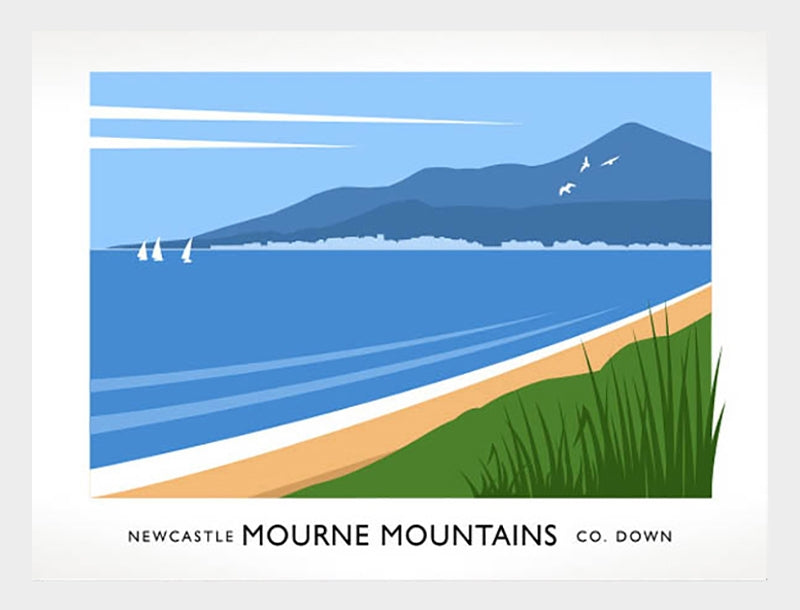 Co Down - Newcastle and Mournes Frame White 40x30 No Mount
