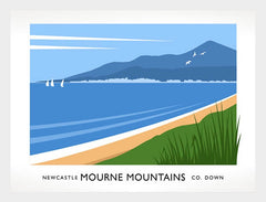 Co Down - Newcastle and Mournes Frame White 40x30 No Mount