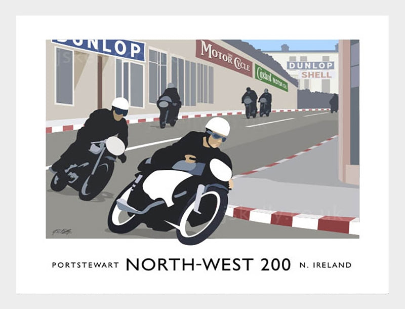 Sport - North West 200  Frame White 40x30 No Mount