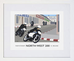 Sport - North West 200  Frame White 40x30 With Mount