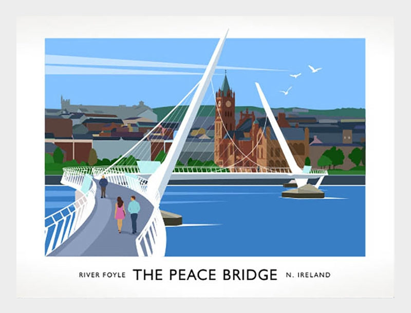 Co Derry - The Peace Bridge Frame White 70x50