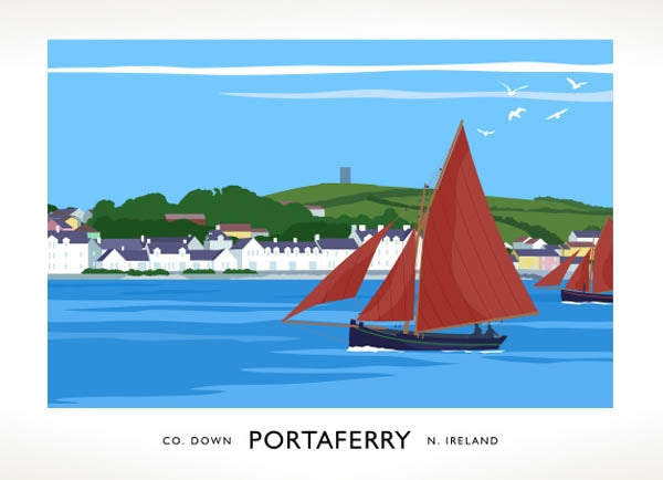 Co Down - Portaferry Sailing Boats Unframed 40x30