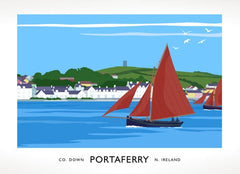 Co Down - Portaferry Sailing Boats Unframed 40x30