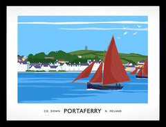 Co Down - Portaferry Sailing Boats Frame Black 40x30 No Mount