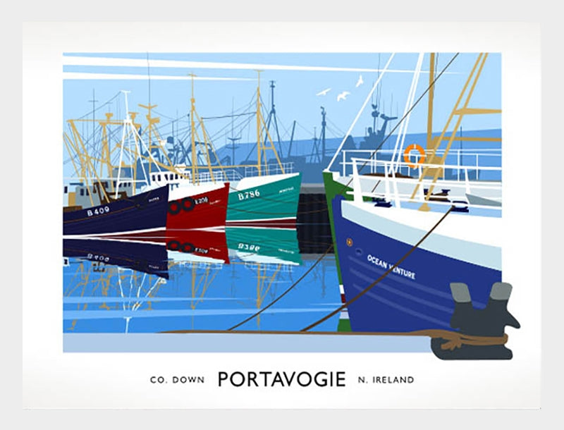 Co Down - Portavogie Frame White 70x50