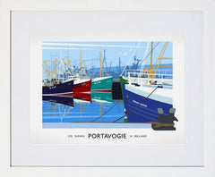 Co Down - Portavogie Frame White 40x30 With Mount