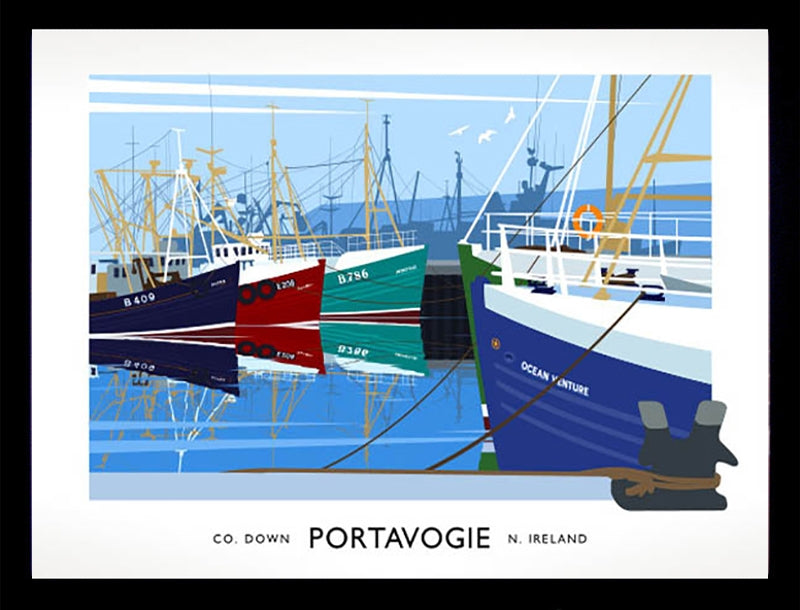 Co Down - Portavogie Frame Black 70x50