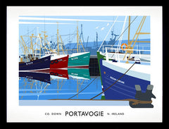 Co Down - Portavogie Frame Black 70x50