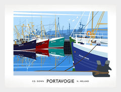 Co Down - Portavogie Frame White 40x30 No Mount