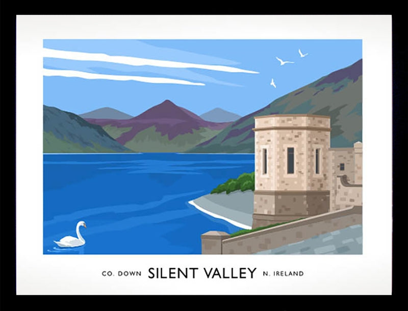 Co Down - Mourne Mountains Silent Valley Frame Black 70x50