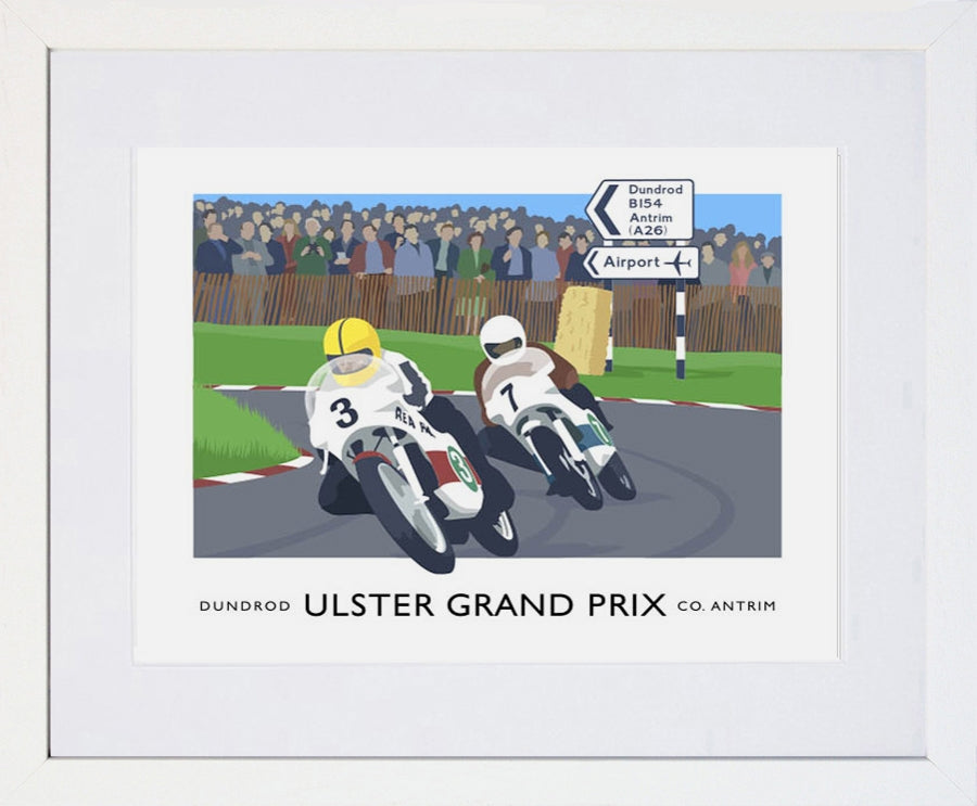 Sport - Ulster Grand Prix Dundrod Frame White 40x30  With Mount