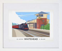 Co Antrim - Whitehead  Frame White 40x30 With Mount