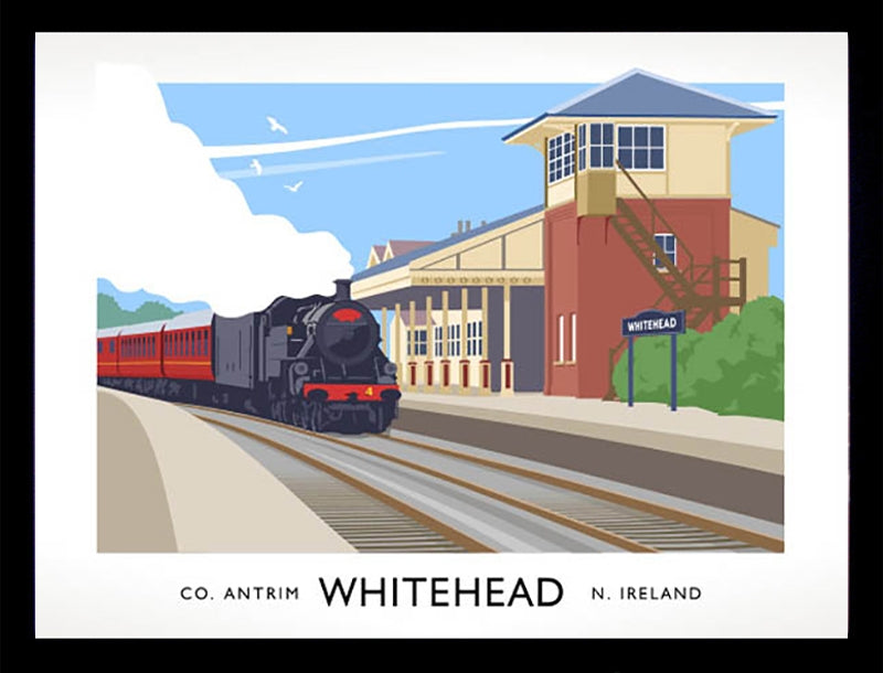 Co Antrim - Whitehead  Frame Black 70x50