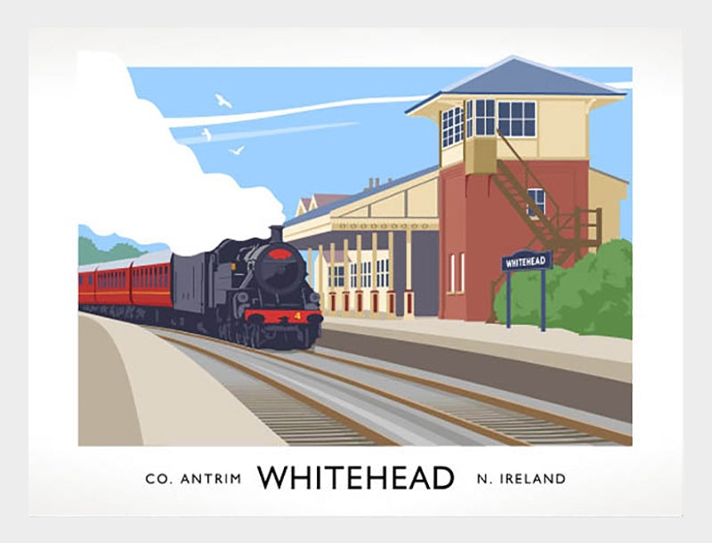 Co Antrim - Whitehead  Frame White 40x30 No Mount