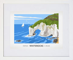 Co Antrim - Whiterocks Portrush Frame White 40x30 With Mount