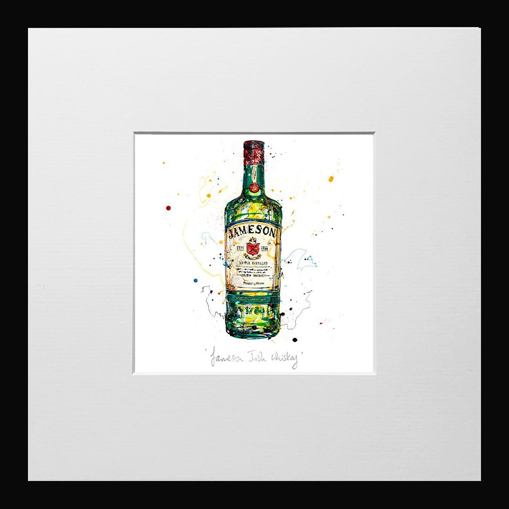 Print Open Edition Drinks - Jameson Irish Whiskey-12 x 12-Small Flat Black Frame