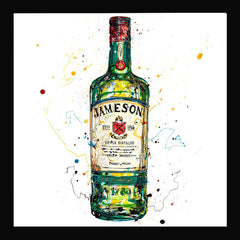 Print Open Edition Drinks - Jameson Irish Whiskey-30 x 30-Black Box Frame (No Mount)