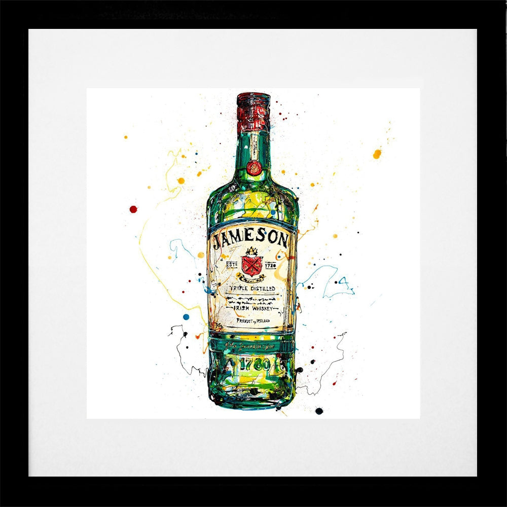 Print Open Edition Drinks - Jameson Irish Whiskey-30 x 30-Black Box Frame (With Mount)