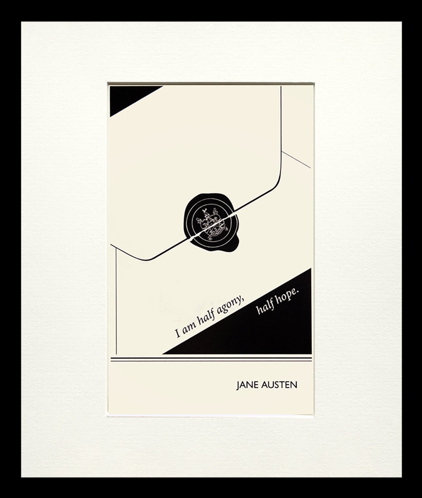 Postcard - Jane Austen - Small Flat Black Frame