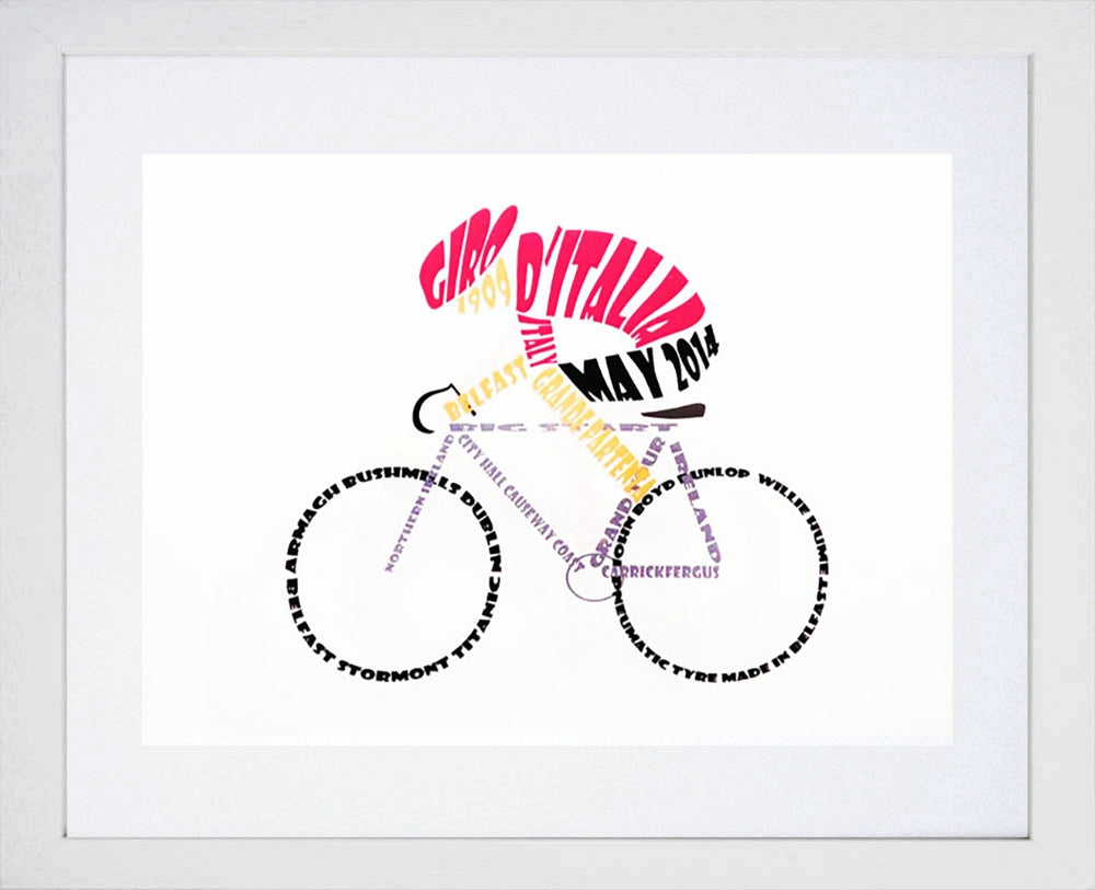 Print - Giro d'Italia White Frame